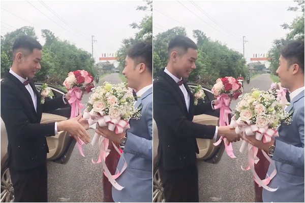 Clip màn đổi hoa cưới gây chú ý của 2 cặp đôi bị chạm xe rước dâu - Ảnh 3